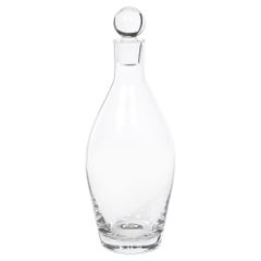 Mid-Century Clear Glass Decanter Signed Eugene Von Boch for Villeroy & Boch