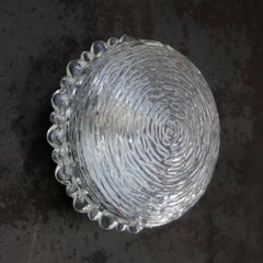 Applique da incasso in vetro trasparente di metà secolo di Helena Tynell, Glashütte Limburg