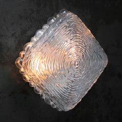 Mid-Century Klarglas Flush Mounts Wandleuchten von Helena Tynell, Glashütte Limburg