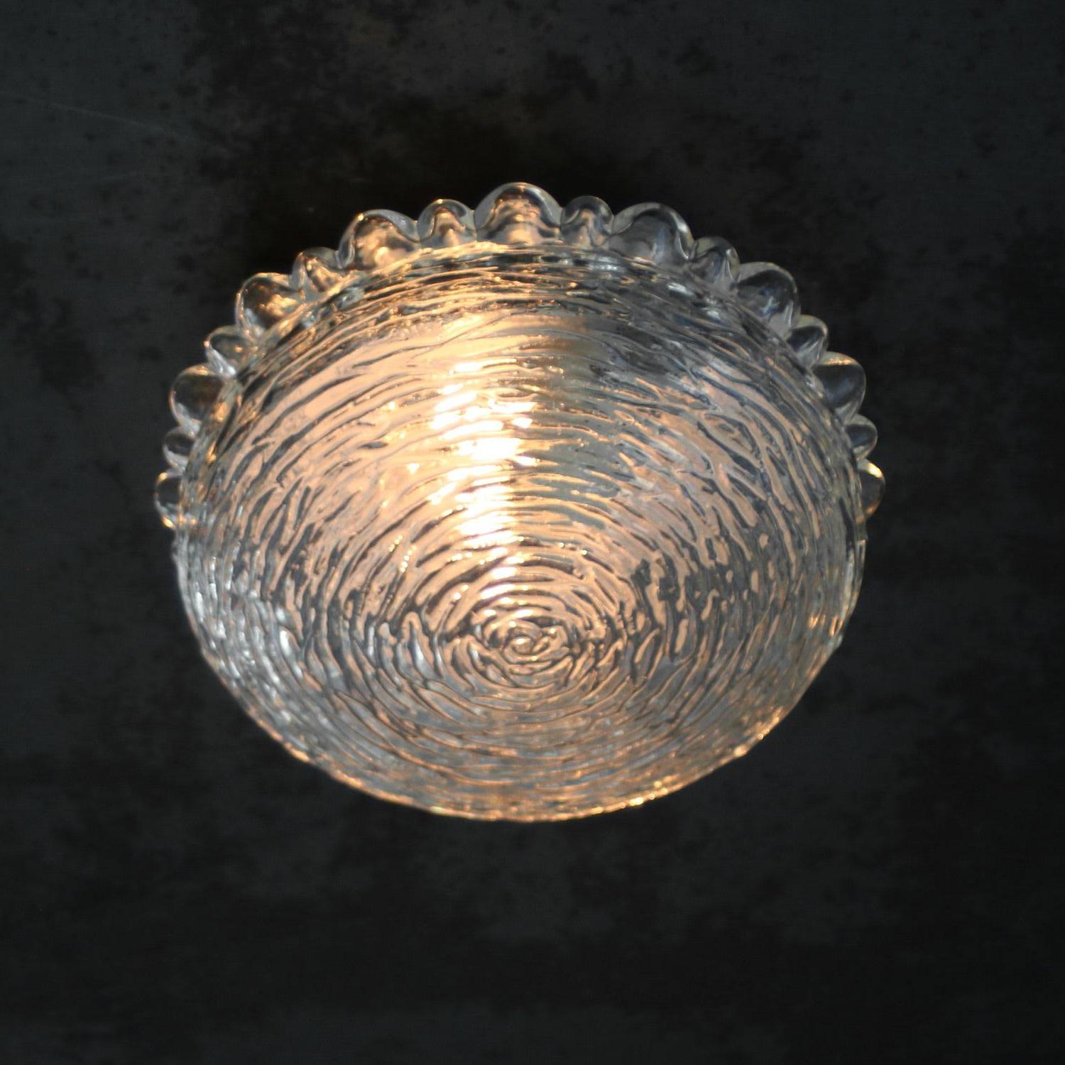 Lámparas empotradas de cristal transparente de mediados de siglo Por Helena Tynell, Glashütte Limburg Industrial en venta