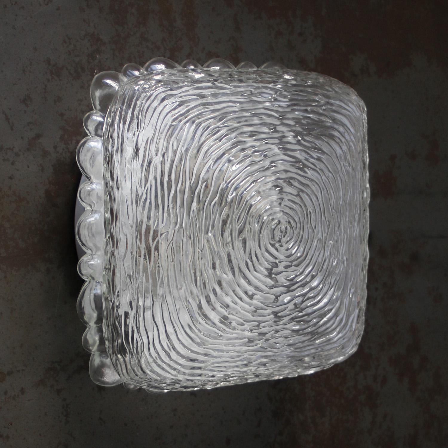 Appliques à encastrer en verre clair du milieu du siècle par Helena Tynell, Glashütte Limburg en vente 1