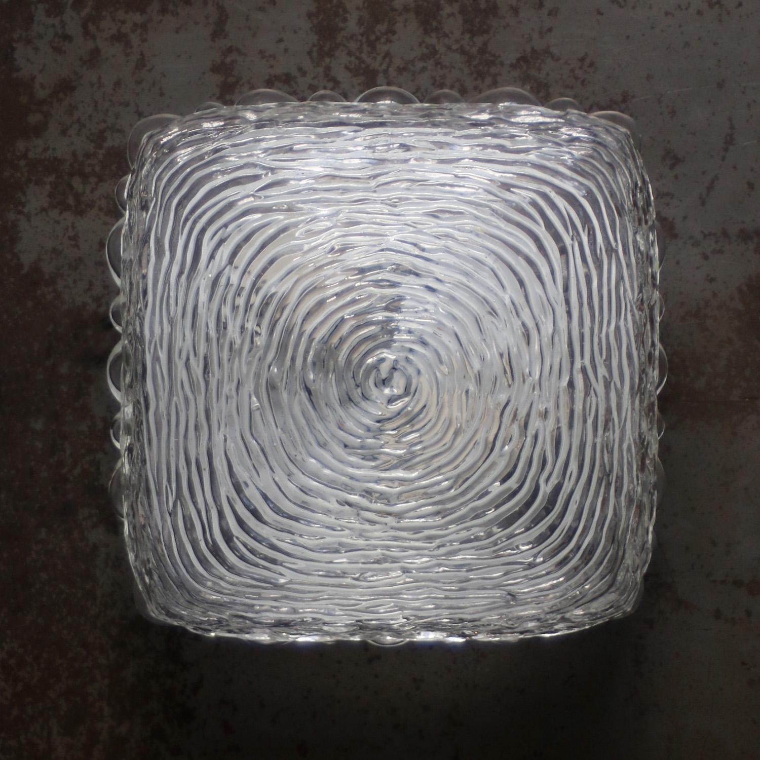 Appliques à encastrer en verre clair du milieu du siècle par Helena Tynell, Glashütte Limburg en vente 2