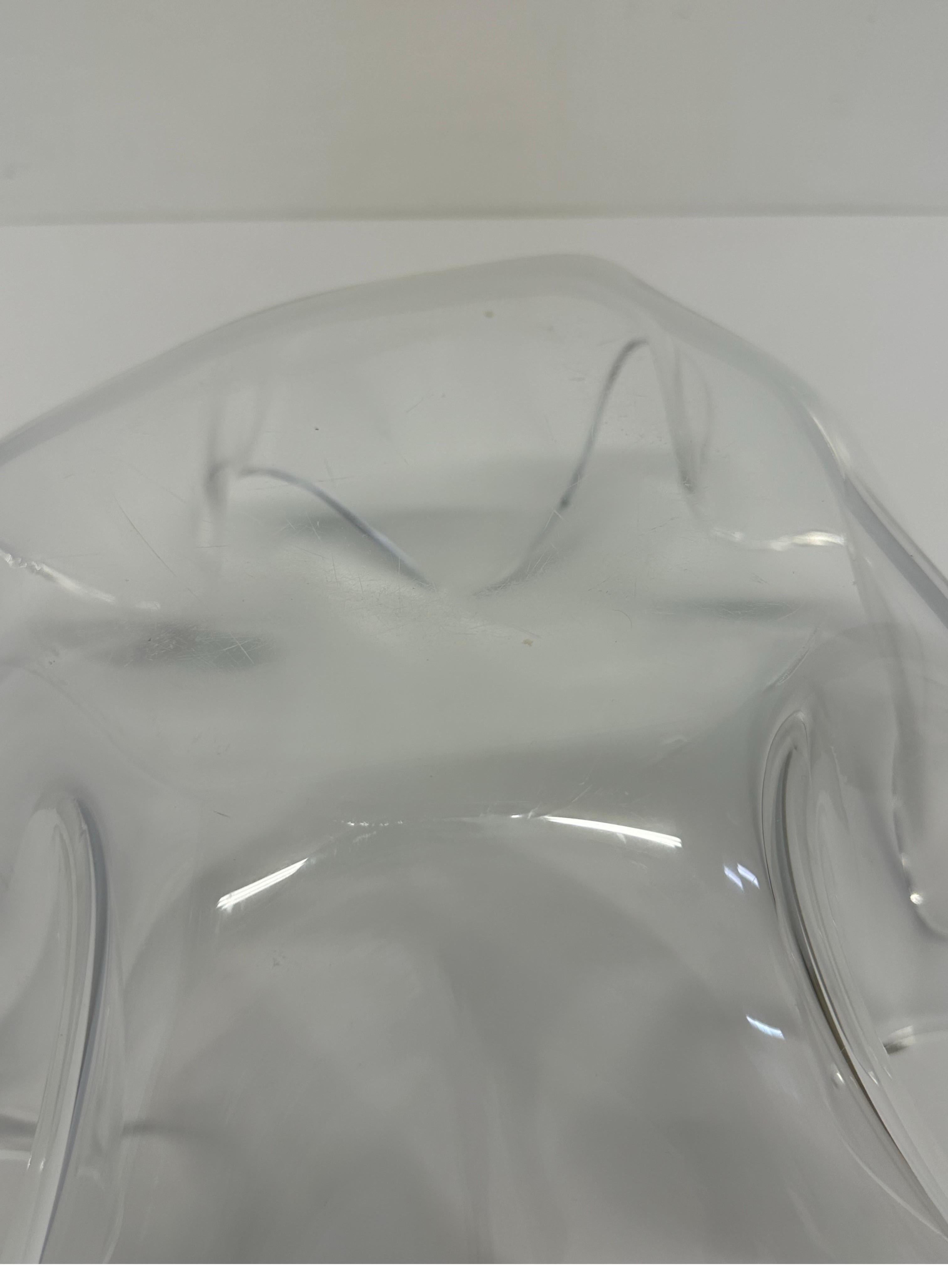 Acrylic Mid-Century Clear Lucite Handkerchief Draped Bowl For Sale