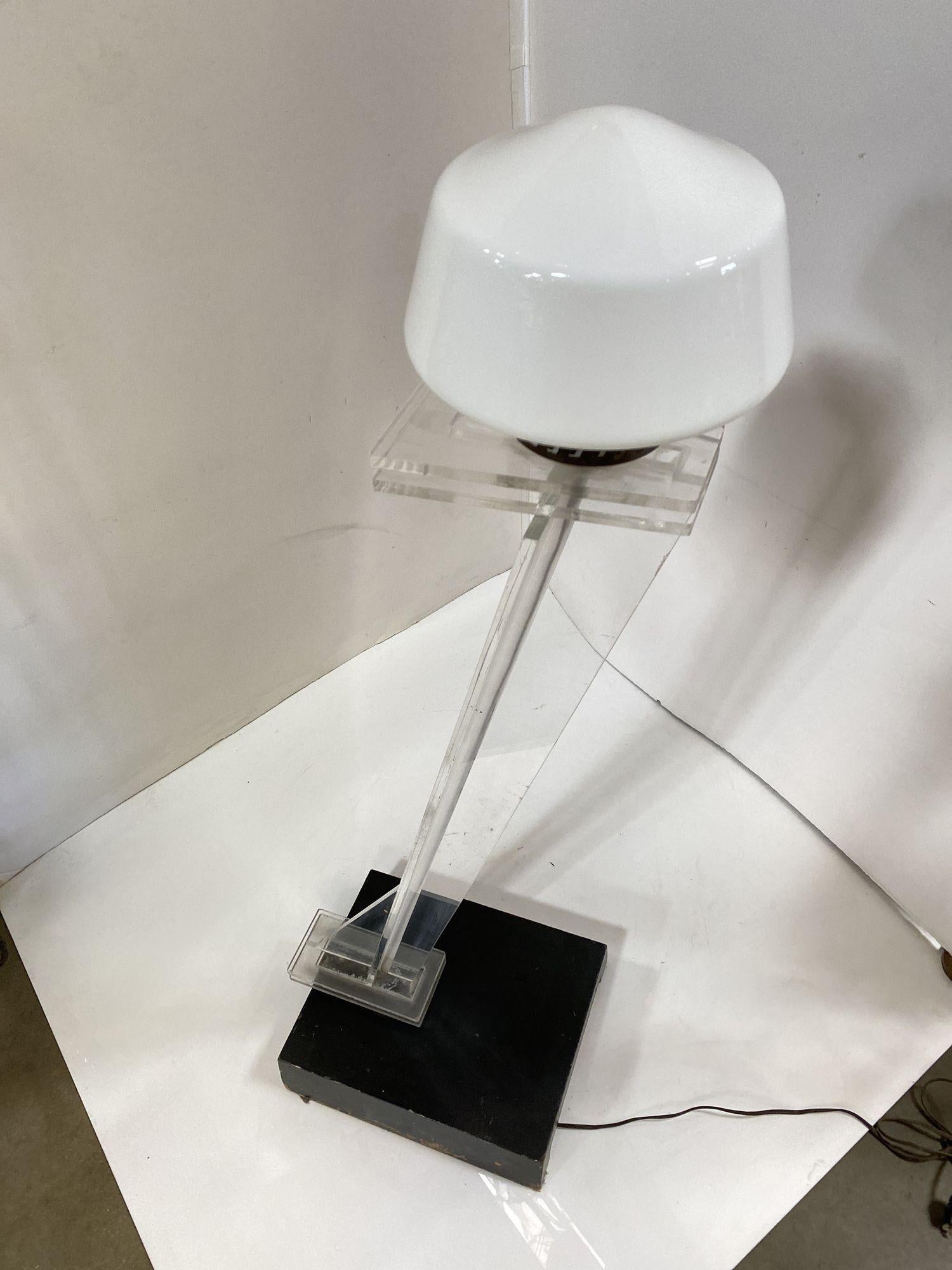Mid-20th Century Mid Century Clear Lucite Sculptural Floor Lamp For Sale