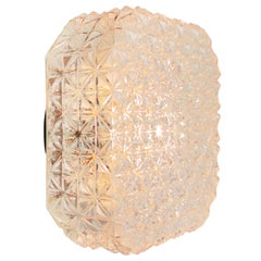 Mid-Century Clear Square Glass Sconce Flush Mount