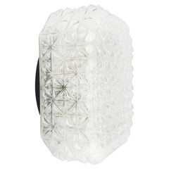Mid-Century Clear Square Glass Sconce Flush Mount