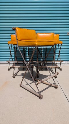 Mid Century Cleo Baldon Barstools for Terra, Los Angeles – Iron, Oak & Leather