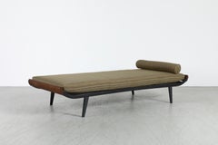 Mid-Century Cleopatra Daybed by A.R. Cordemeijer, Teak, Striped Green Mattress
