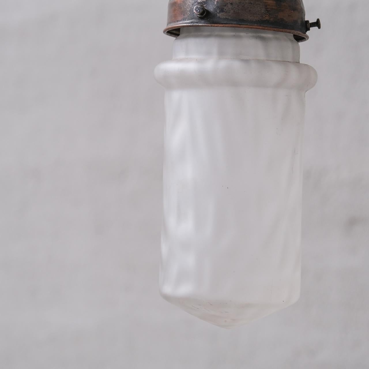 Mid-Century Modern Mid-Century 'Cloudy' Opaque Glass Small Pendant Light For Sale