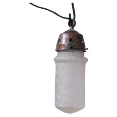 Retro Mid-Century 'Cloudy' Opaque Glass Small Pendant Light