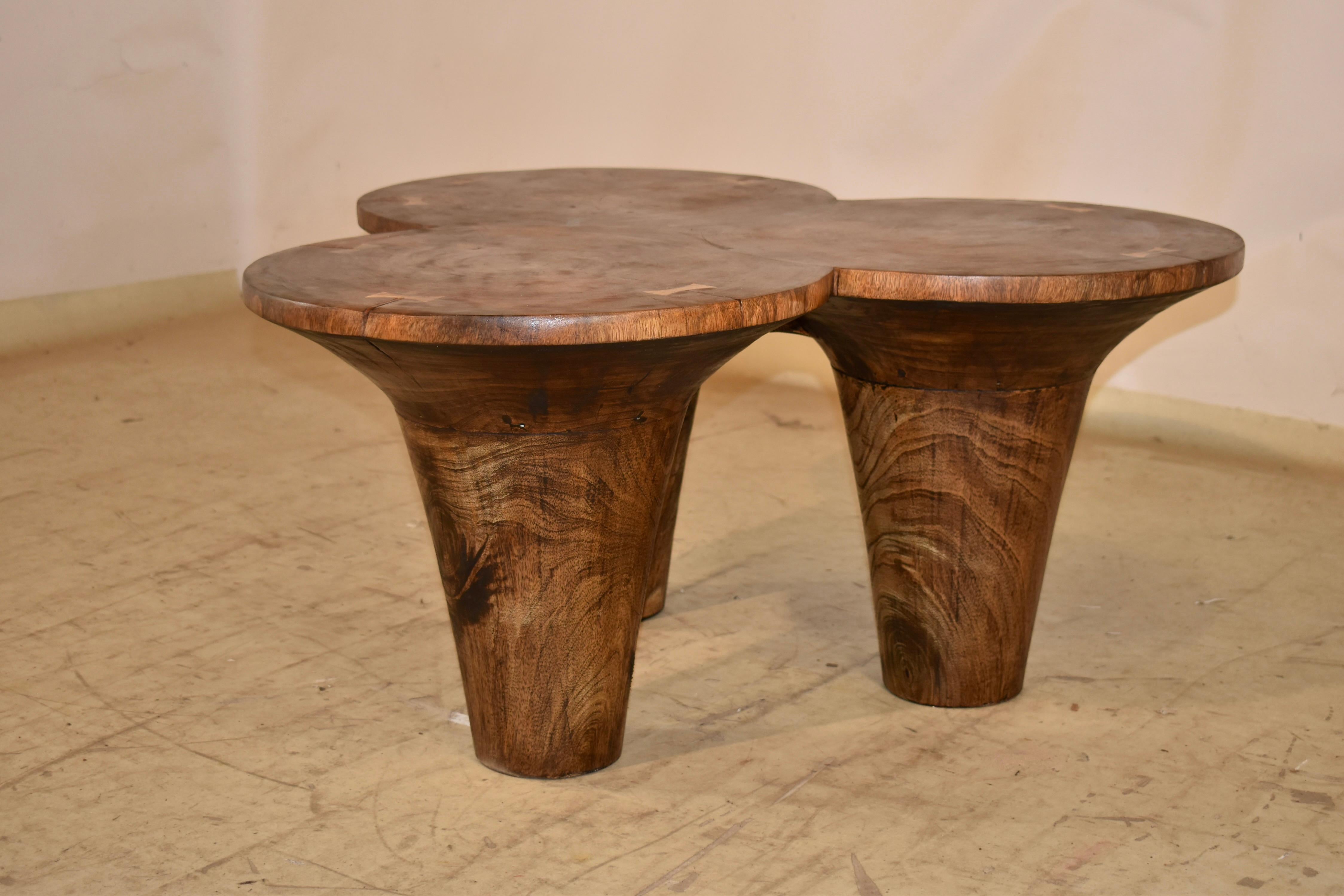 Mid-Century Modern Mid-Century Clover Shaped Coffee Table For Sale