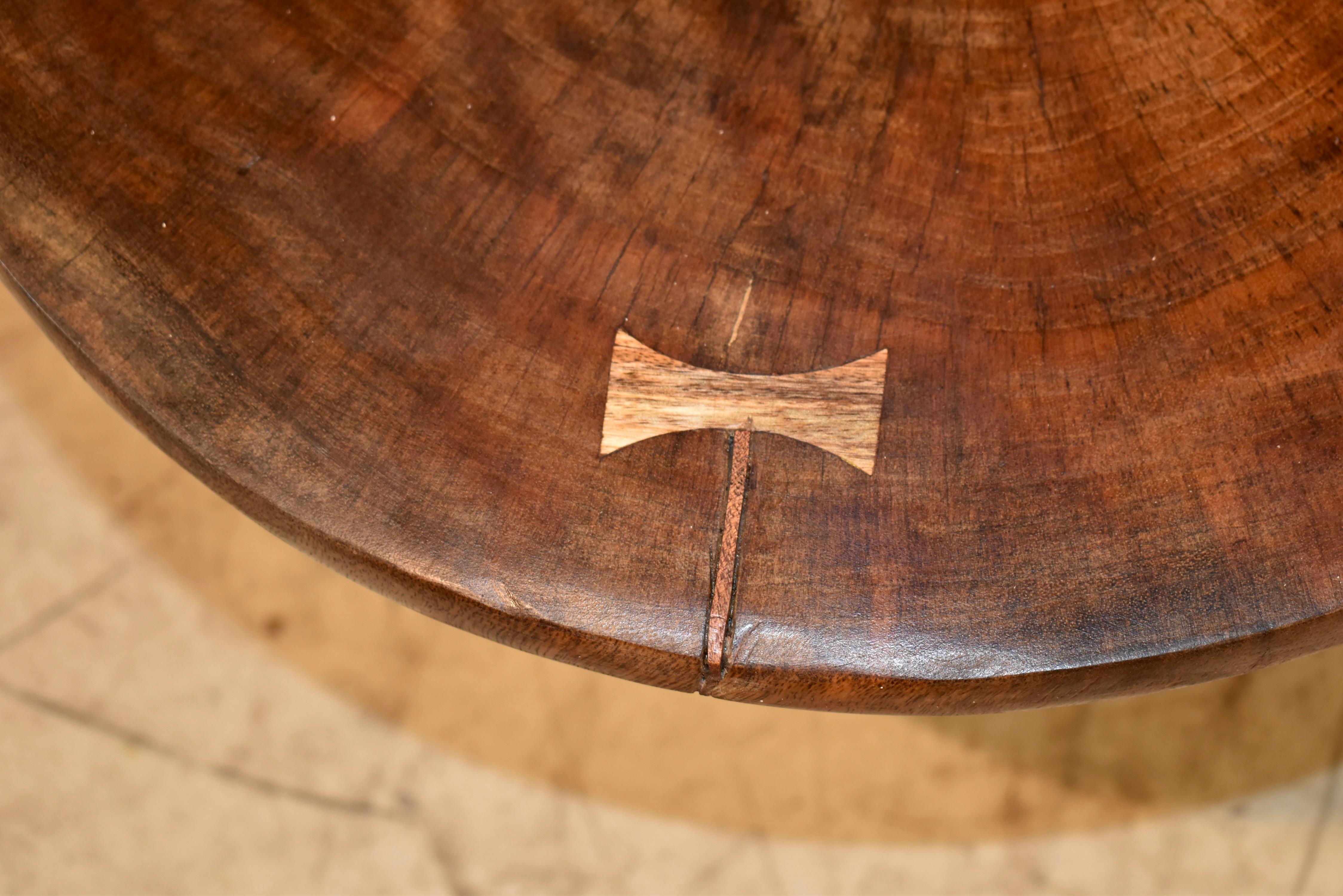 Palmwood Mid-Century Clover Shaped Coffee Table For Sale