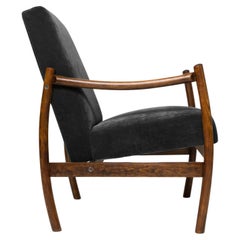 Mid Century Club Armchair, Black Velvet, Europe, 1960s.