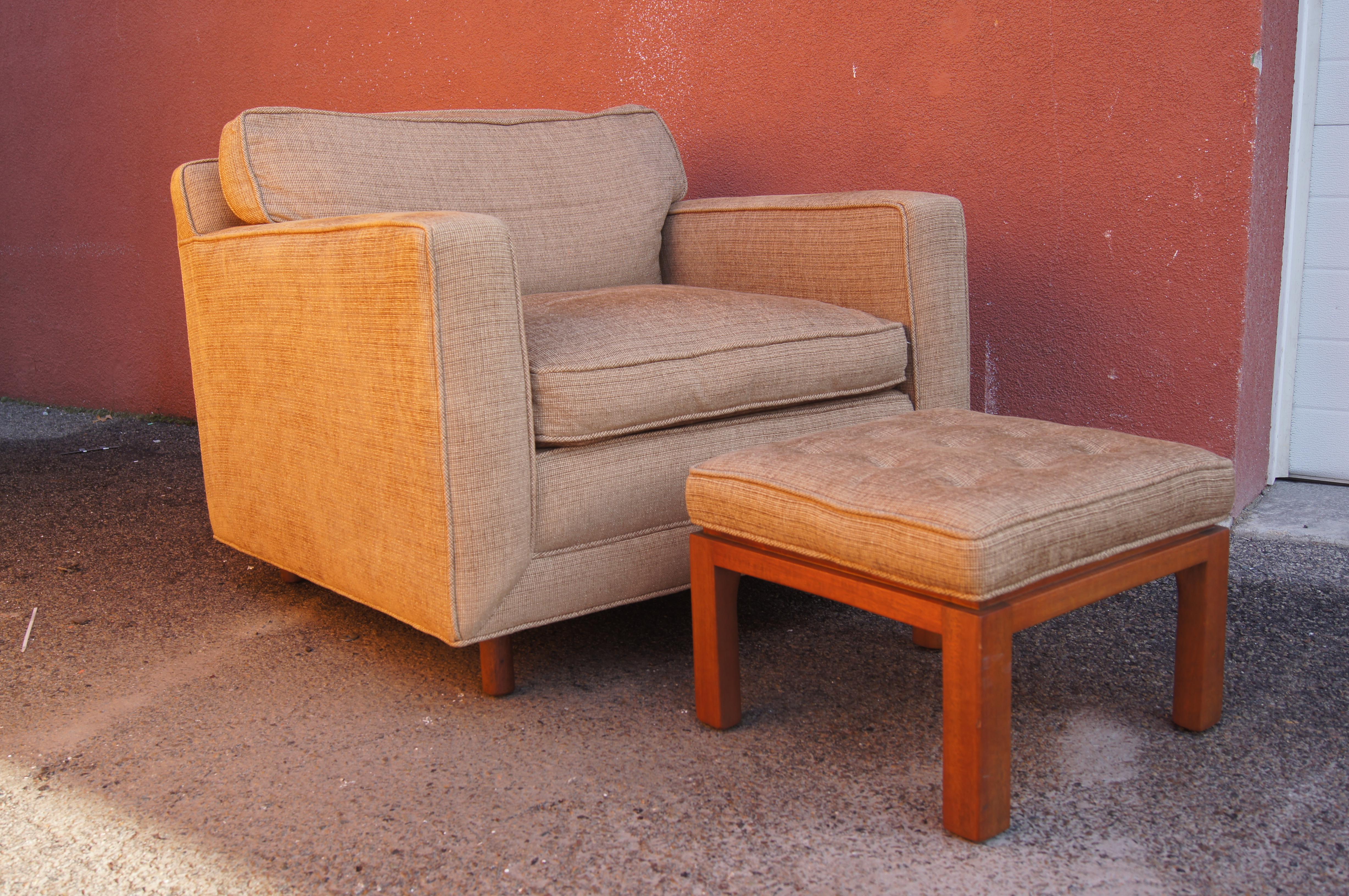 Mid-20th Century Mid-Century Club Chair and Ottoman by Harvey Probber For Sale