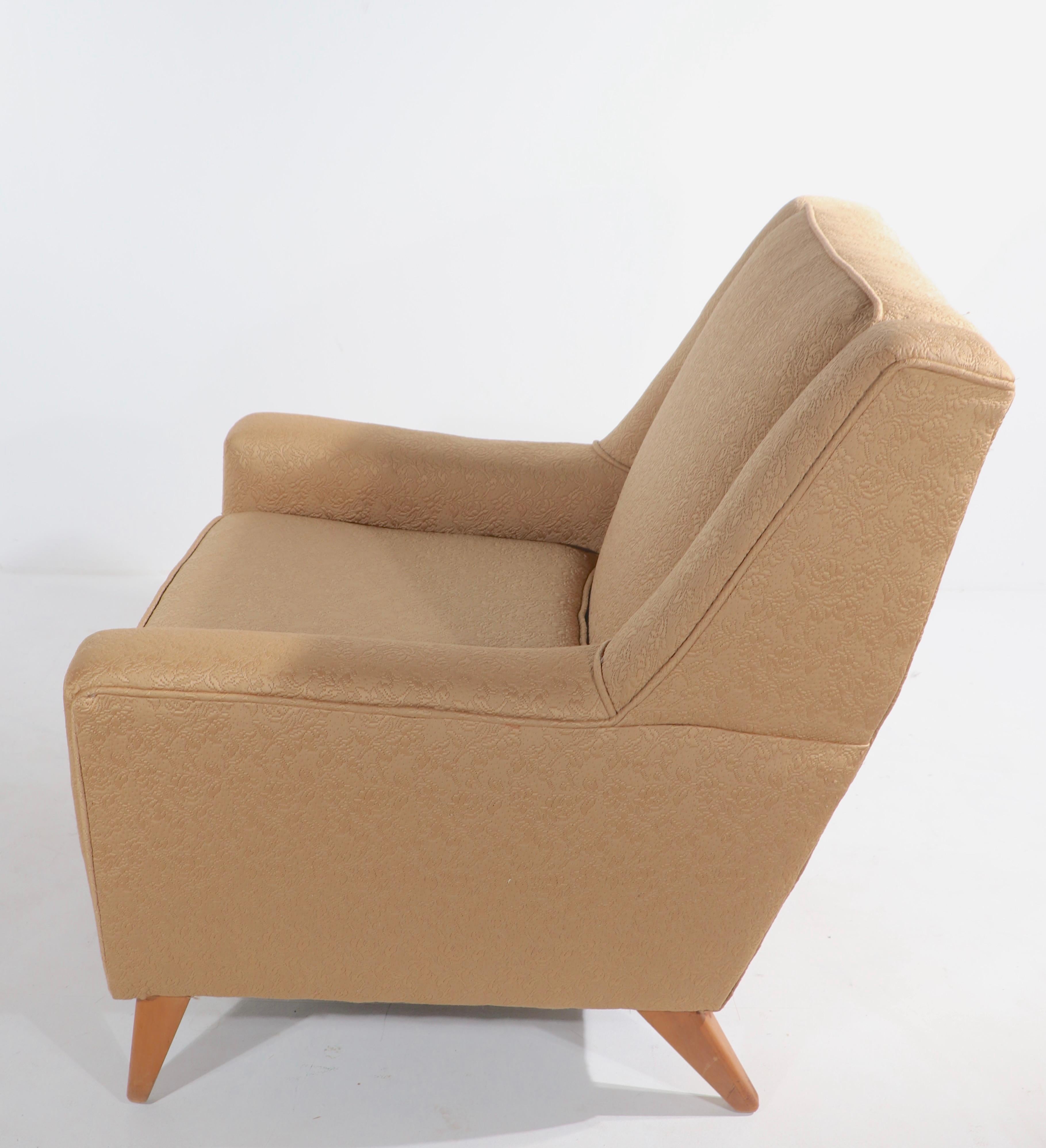 Upholstery Mid Century Club Chair Att. to Heywood Wakefield For Sale