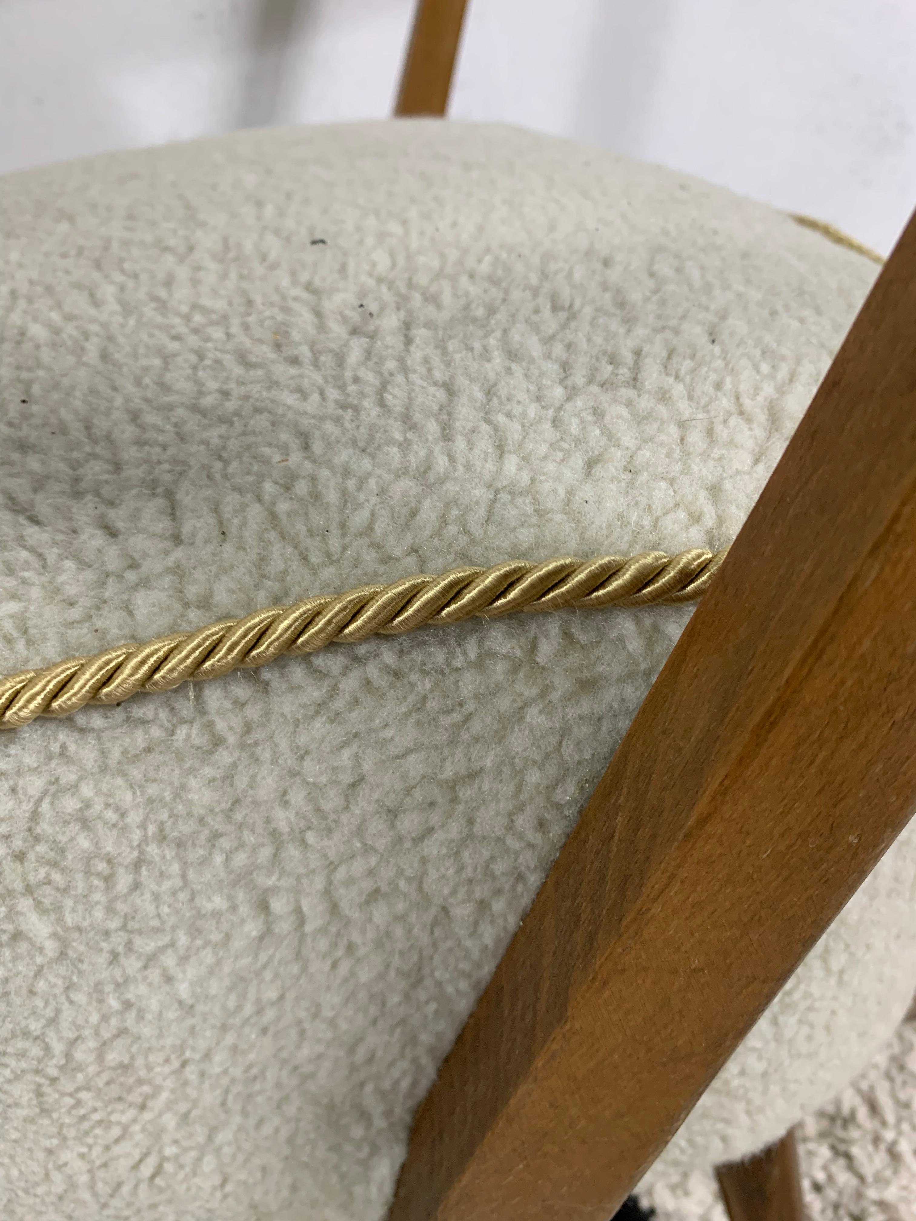 Wool Mid Century Club Chair Boucle For Sale