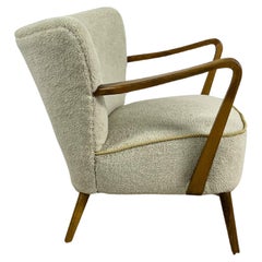 Retro Mid Century Club Chair Boucle