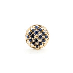 Mid-Century Cluster Ribbon Sapphire Ring in 18k Yellow Gold