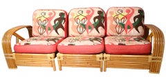 Mid Century Coastal Bamboo Sofa by Ritts - Tropitan design att. to Paul Frankl
