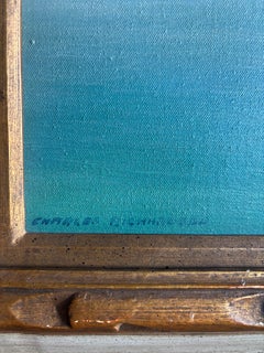 Mid Century Coastal Harbor Painting Signed Charles Richardson