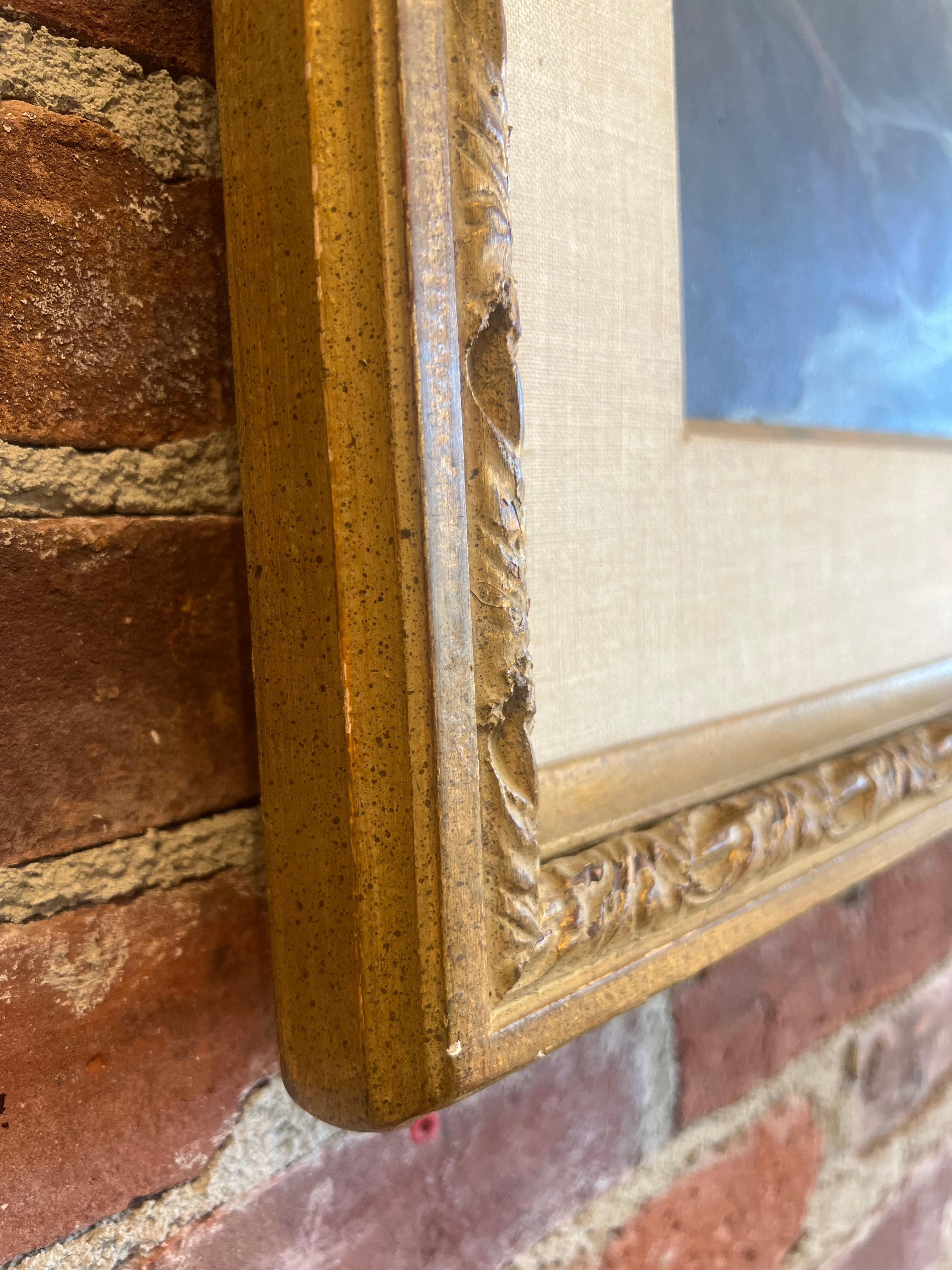 Mitte des Jahrhunderts Küstenlandschaft Gemälde von Bertha Larson, professionell gerahmt im Zustand „Gut“ im Angebot in Black Rock, CT