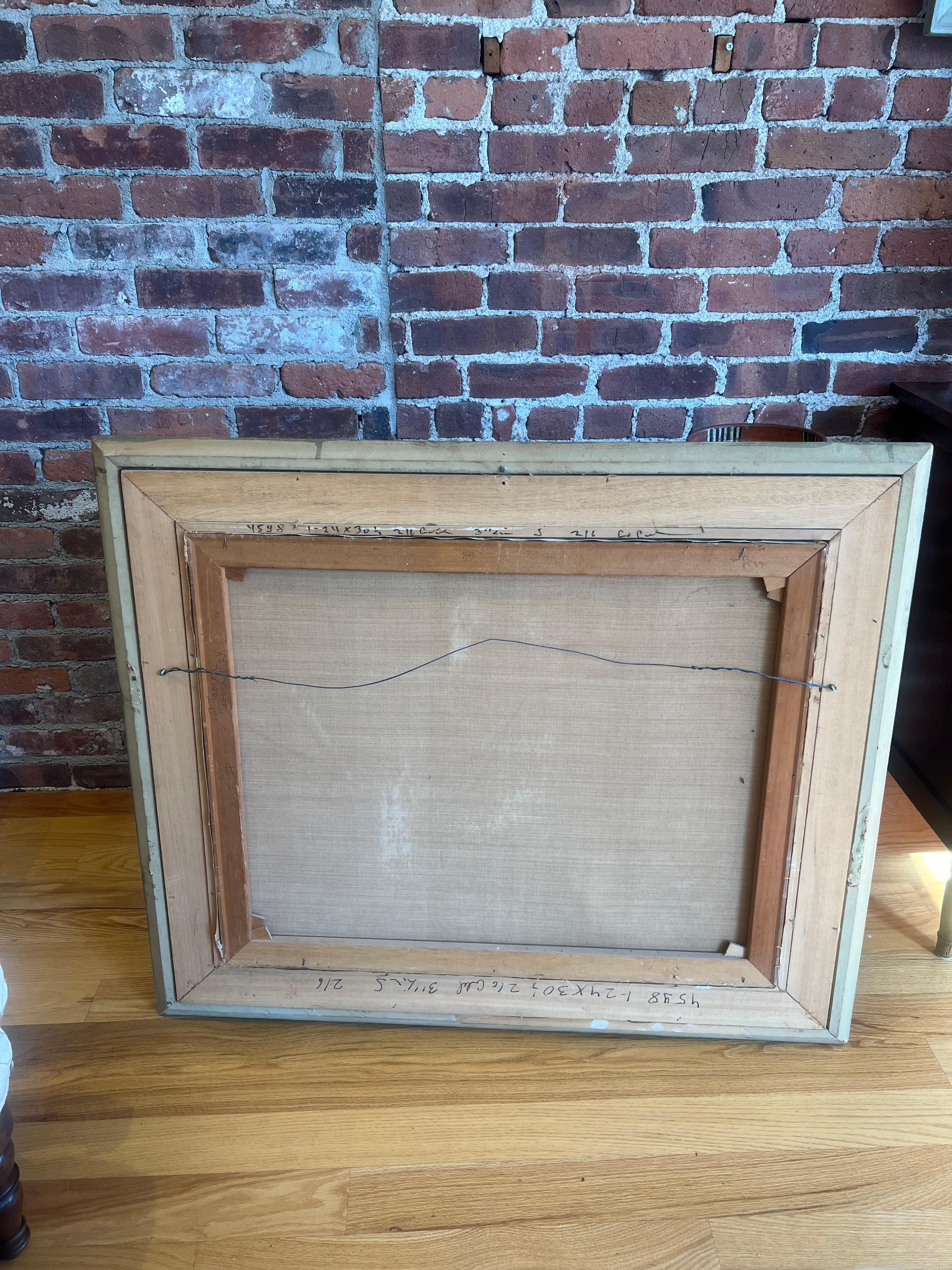 Mitte des Jahrhunderts Küstenlandschaft Gemälde von Bertha Larson, professionell gerahmt (Leinwand) im Angebot