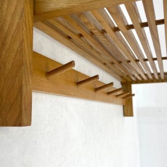 Mid-Century Coat Hanger with Folding Shelf, Czechoslovakia