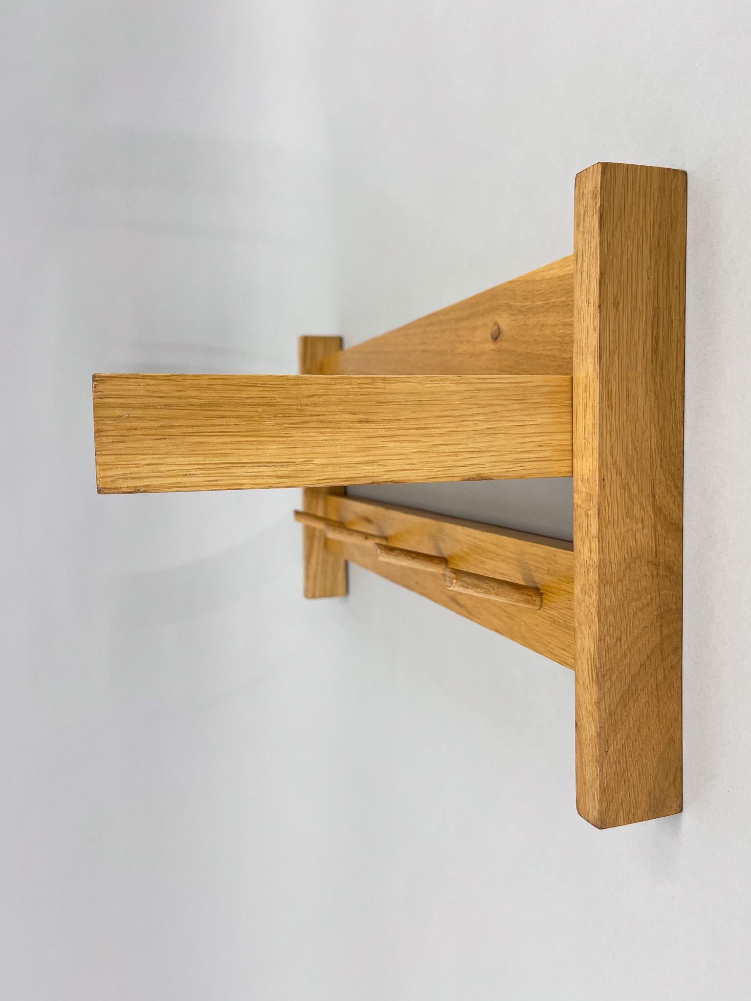 Mid-century Coat Hanger with Folding Shelf, Czechoslovakia In Good Condition For Sale In Praha, CZ