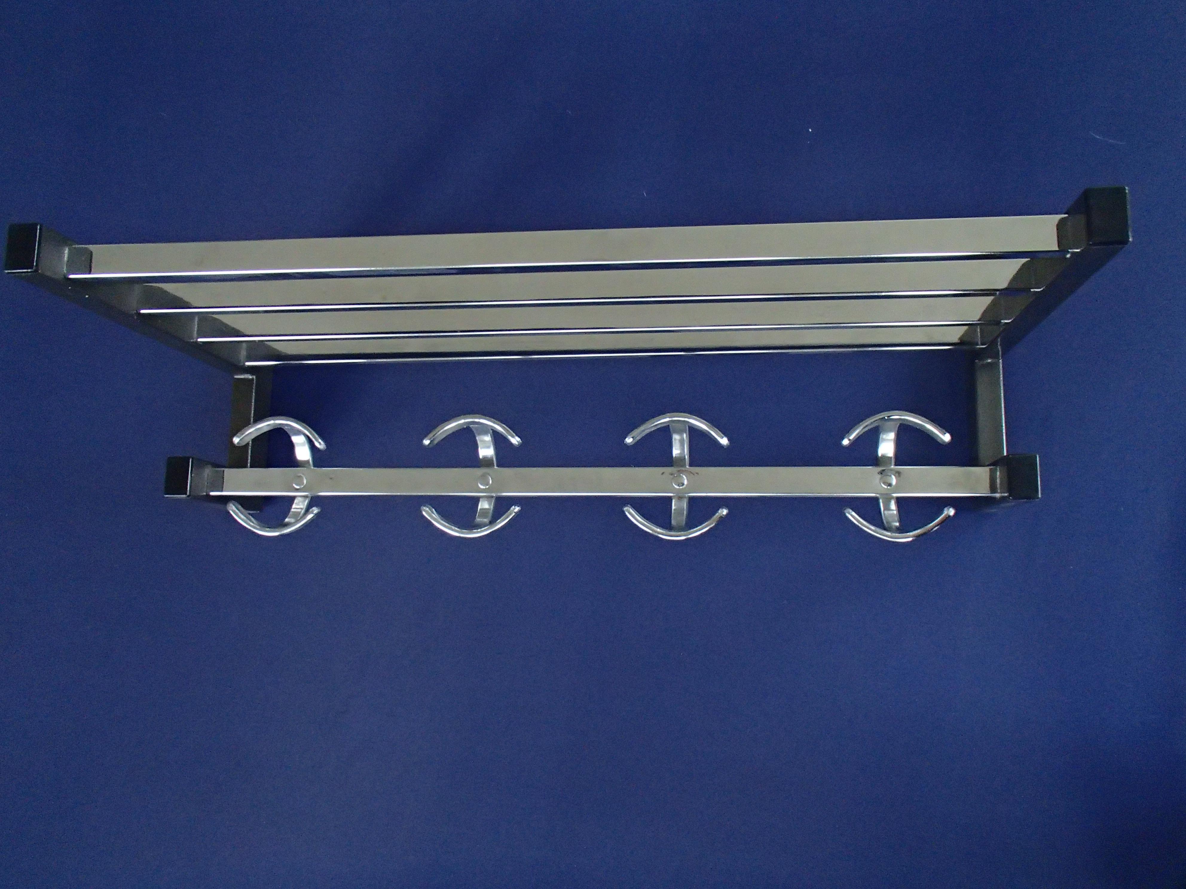 French Midcentury Coat Rack Chrome For Sale