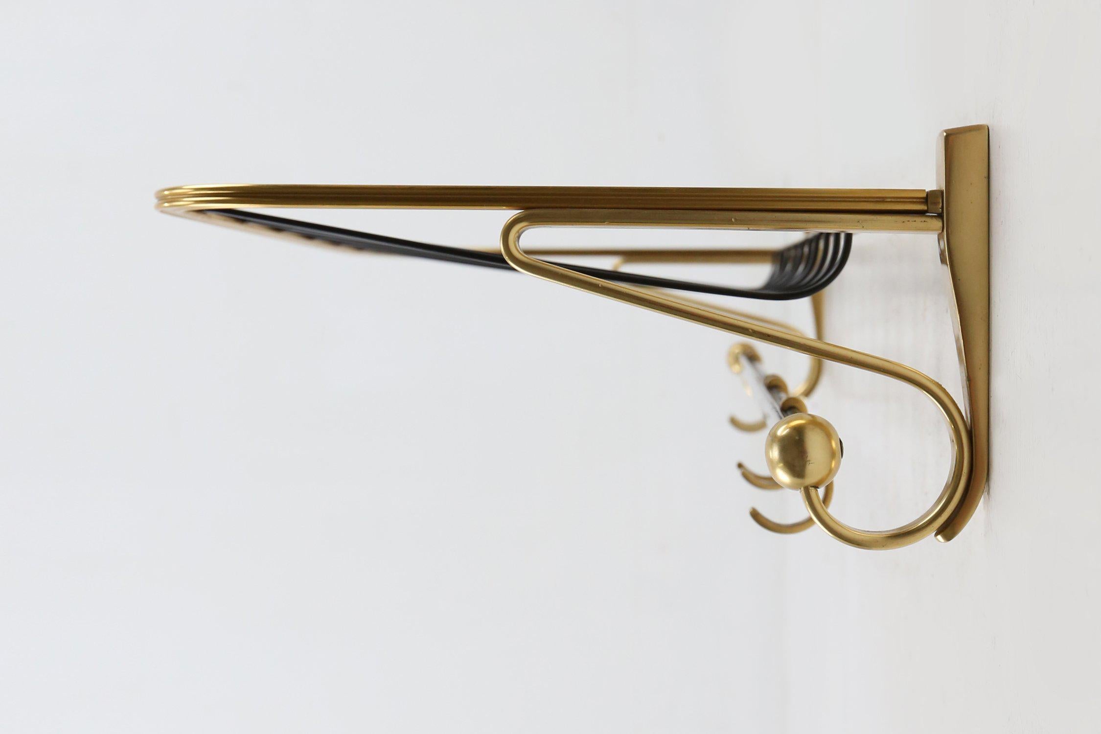 Appendiabiti di metà secolo in alluminio nero e oro, Belgio 1960 in vendita 3