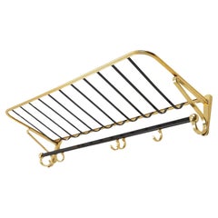 Mid-century coat rack in gold and black aluminium, Belgium 1960s
