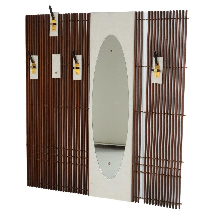 Appendiabiti di metà secolo con specchio integrato, Italia, anni 
70