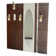 Mid-Century Coat Rack with Integrated Mirror, Italy, 1970s