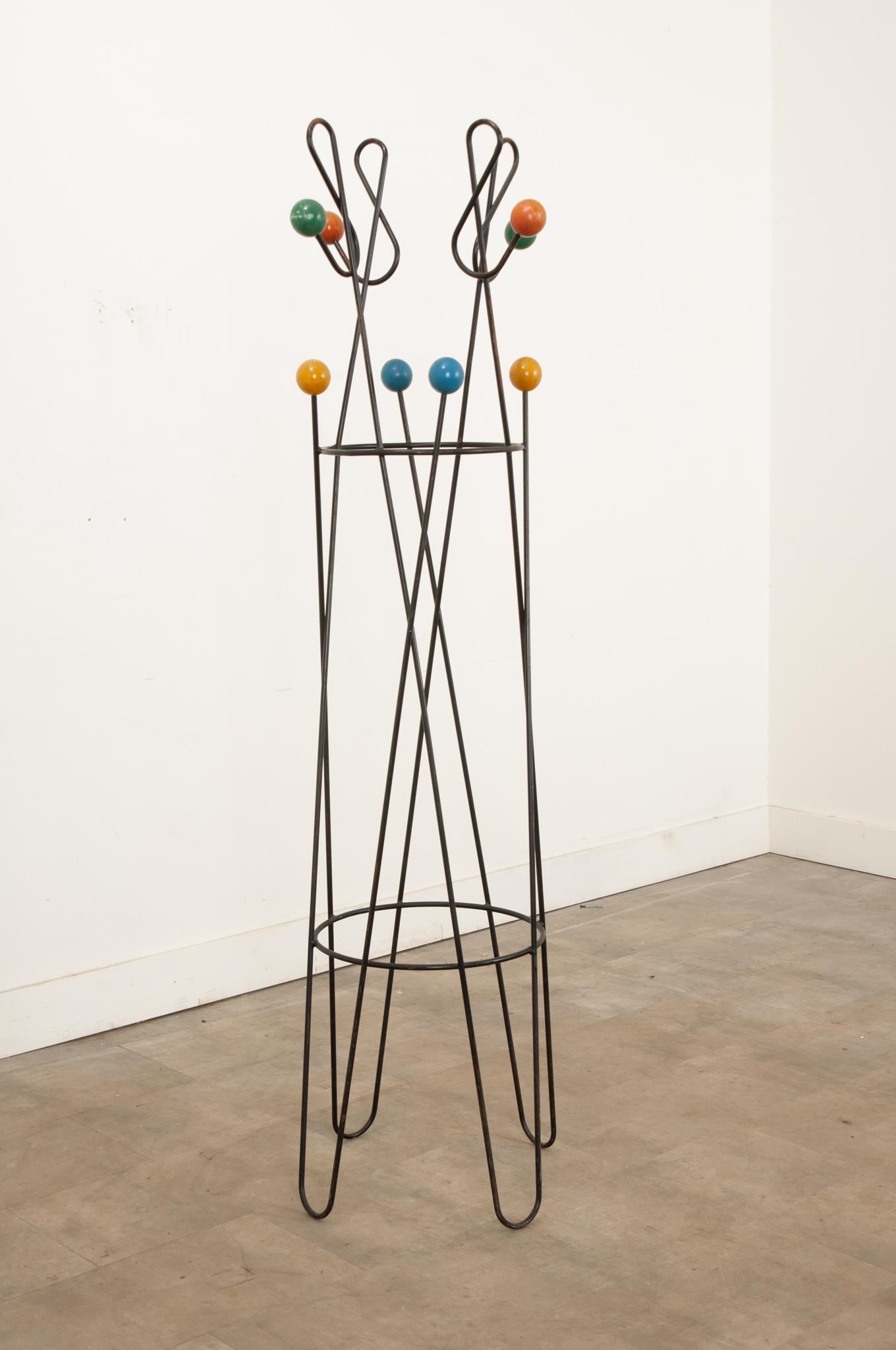 Mid-century Coat Stand by Roger Feraud In Good Condition For Sale In Baton Rouge, LA