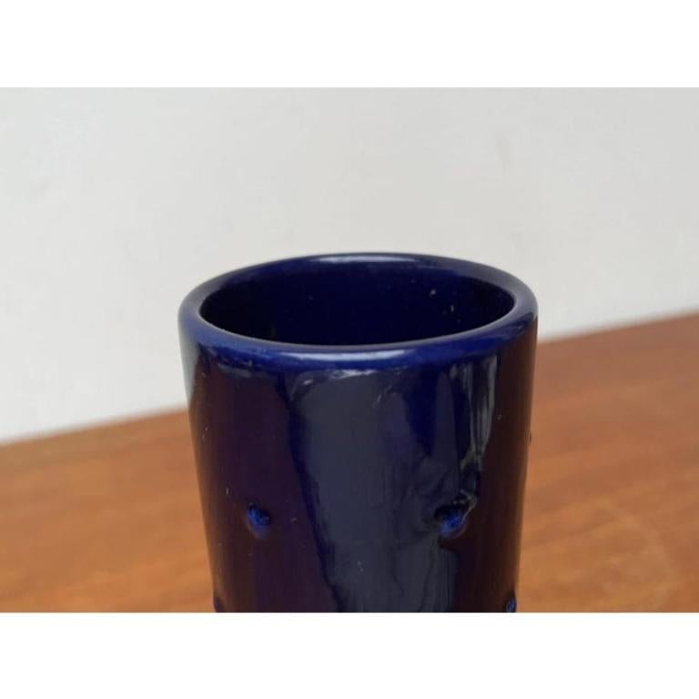 Tedesco Vaso di metà secolo in ceramica blu cobalto della serie Bangkok di Melitta, anni '60 in vendita