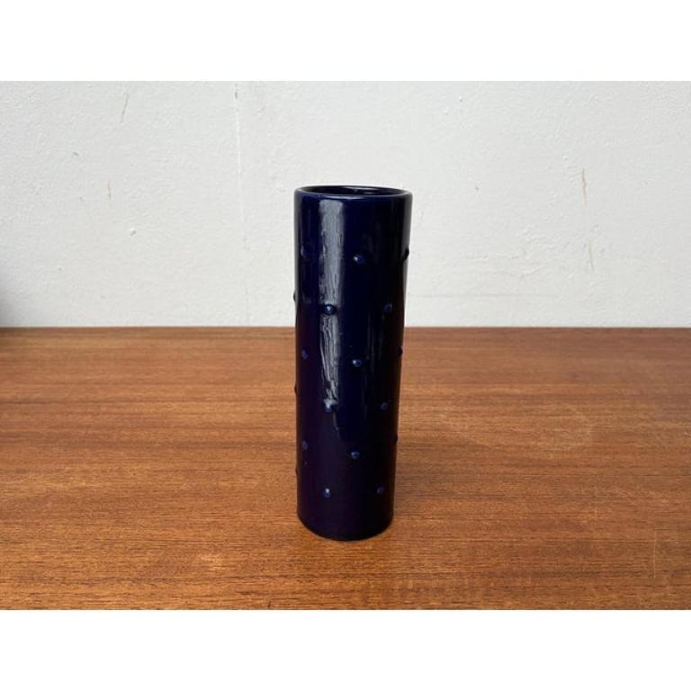 Vaso di metà secolo in ceramica blu cobalto della serie Bangkok di Melitta, anni '60 In condizioni ottime in vendita a Hamburg, DE