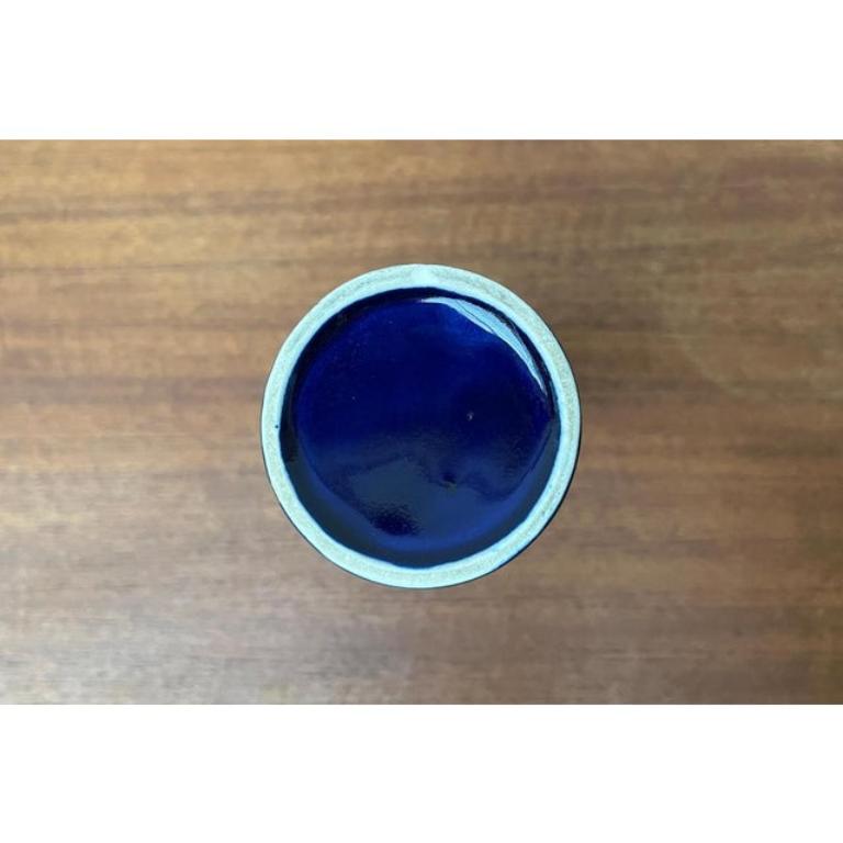 XX secolo Vaso di metà secolo in ceramica blu cobalto della serie Bangkok di Melitta, anni '60 in vendita