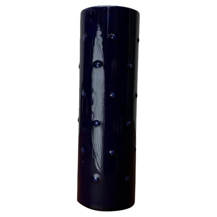 Vaso di metà secolo in ceramica blu cobalto della serie Bangkok di Melitta, anni '60 in vendita