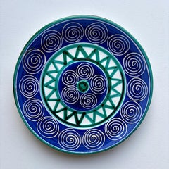 Mid-Century Cobalt Blue Ceramic Plate by Robert Picault, Circa 1950