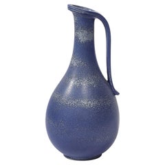 Mid-Century Cobalt Blue Glazed Ceramic Pitcher by Gunnar Nylund for Rörstrand