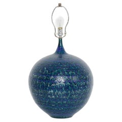 Mid-Century Cobalt Blue Studio Ceramic Table Lamp, 1960s