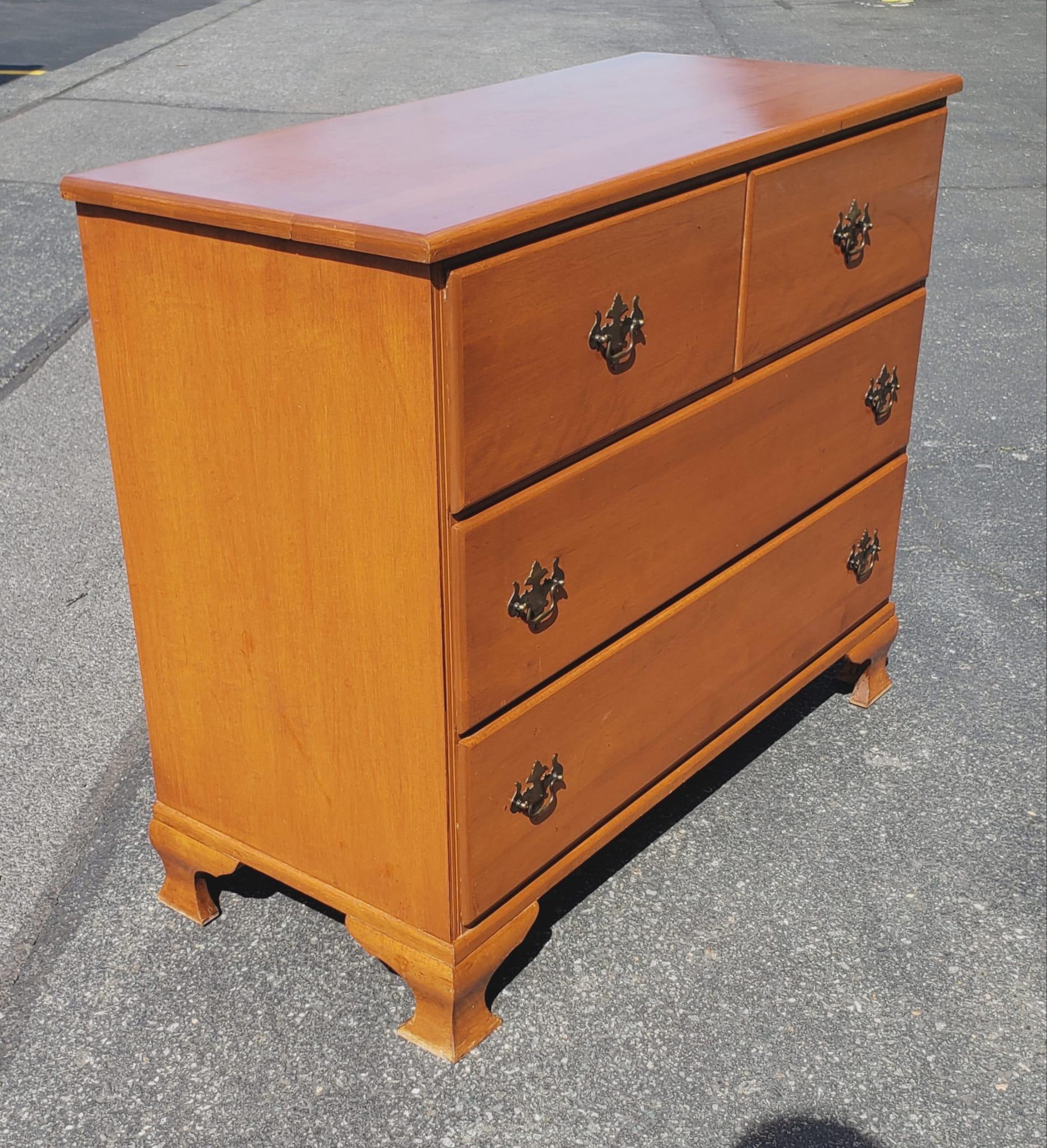 Stained Mid-Century Coburn Manufacturing Chippendale Maple Chest of Drawers For Sale