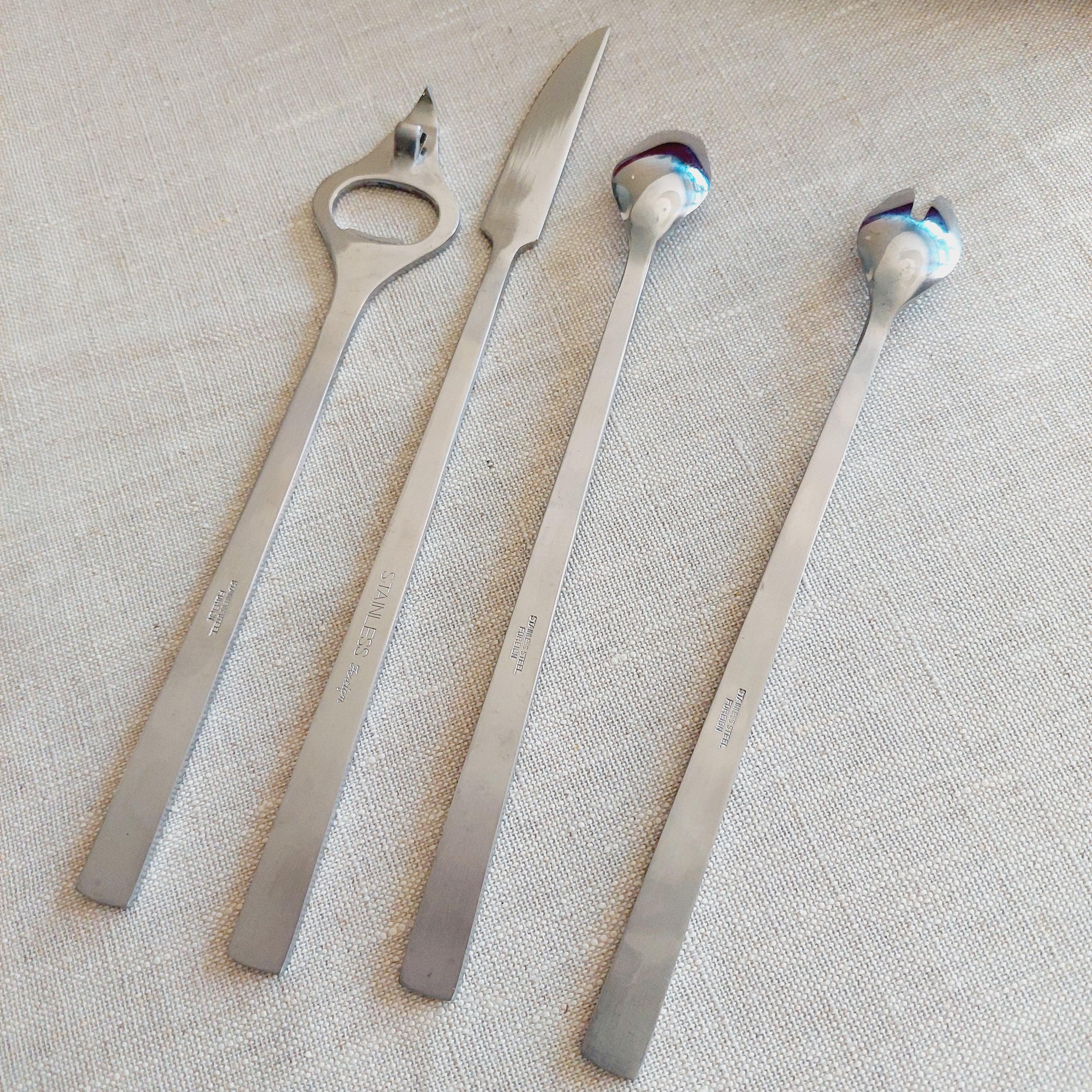 Midcentury Cocktail Bar Set, Vintage 1960s Bartenders Tools Stainless Steel 2
