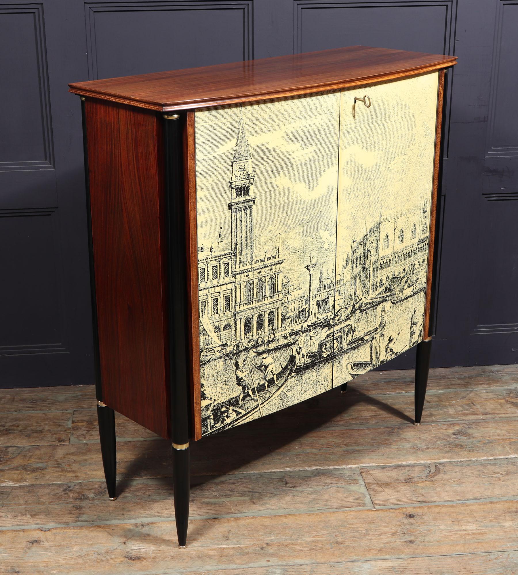 Midcentury Cocktail Cabinet in the Manner of Fornasetti 5