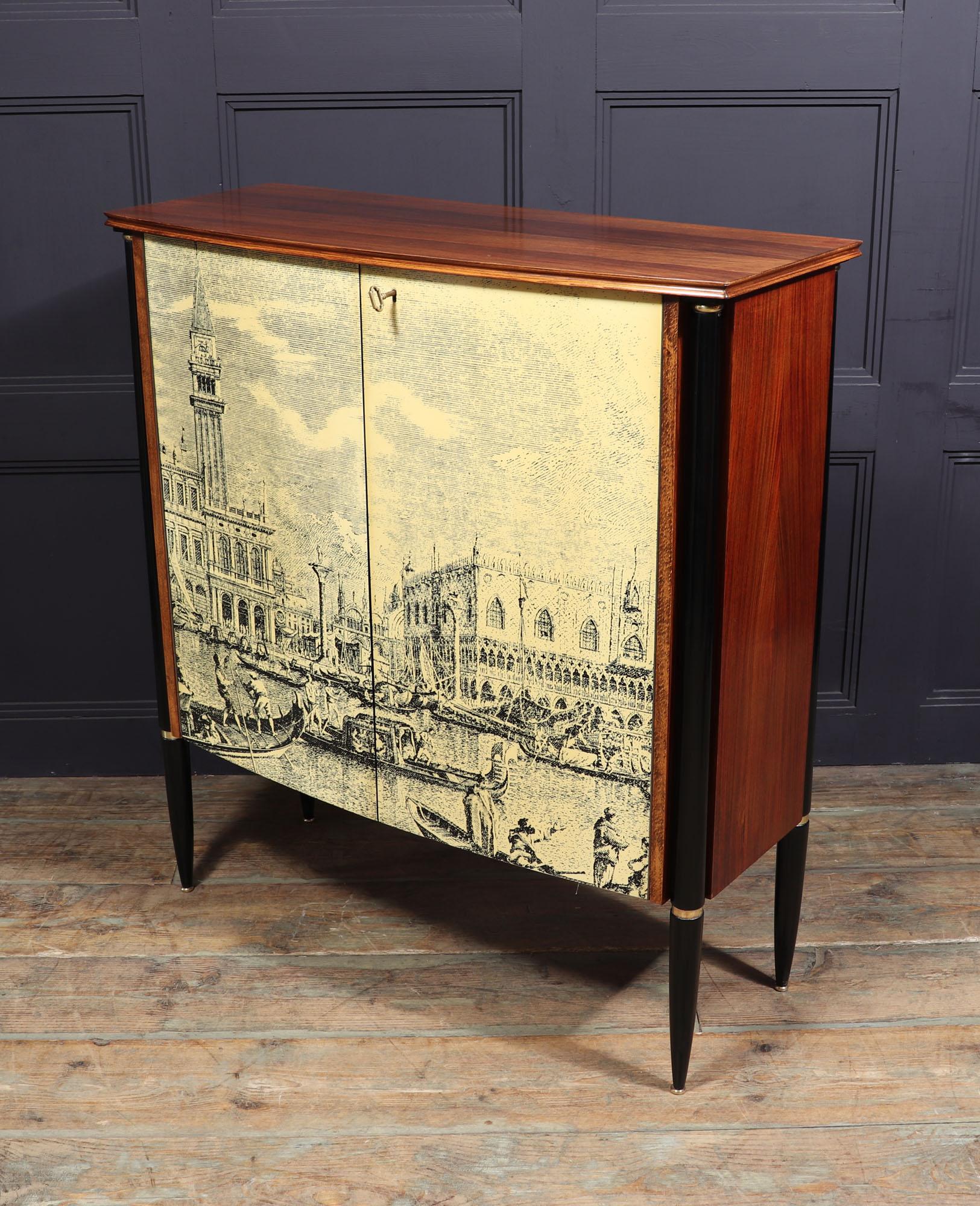 Midcentury Cocktail Cabinet in the Manner of Fornasetti 6