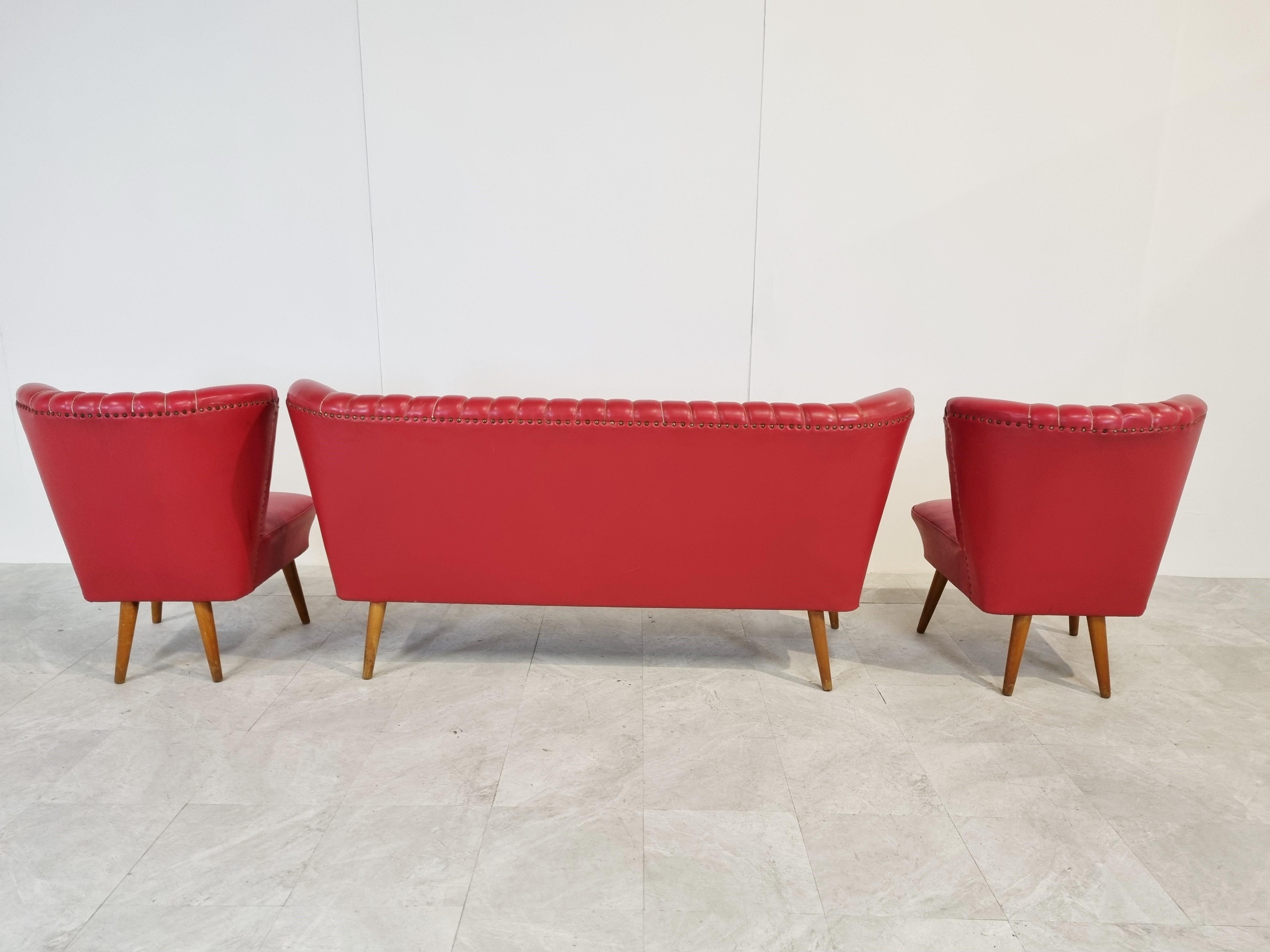 Mid Century Cocktail Chair Set, 1960s 1
