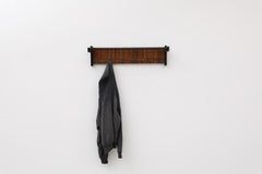 Mid-Century Cocobolo and Metal Wall-Mounted Coat Rack with Hat Shelf