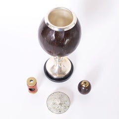 Mid-Century Coconut Caddy with Kaleidoscope and Polemoscope, Priced Individually