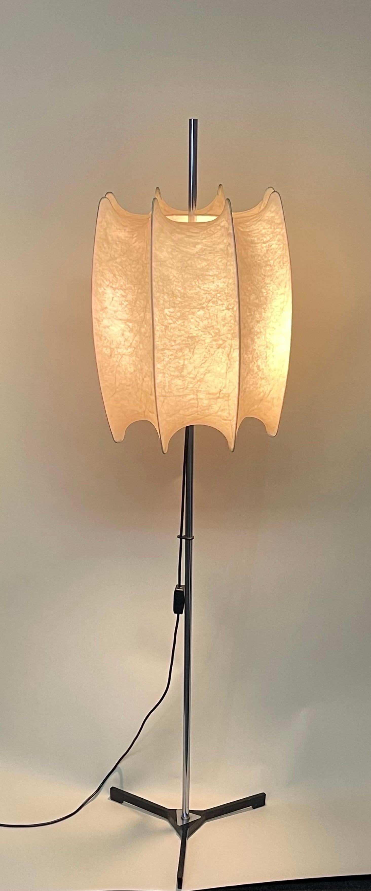 Mid-Century Modern Midcentury Cocoon Floor Lamp Attributed to Goldkant Leuchten, circa 1960s For Sale