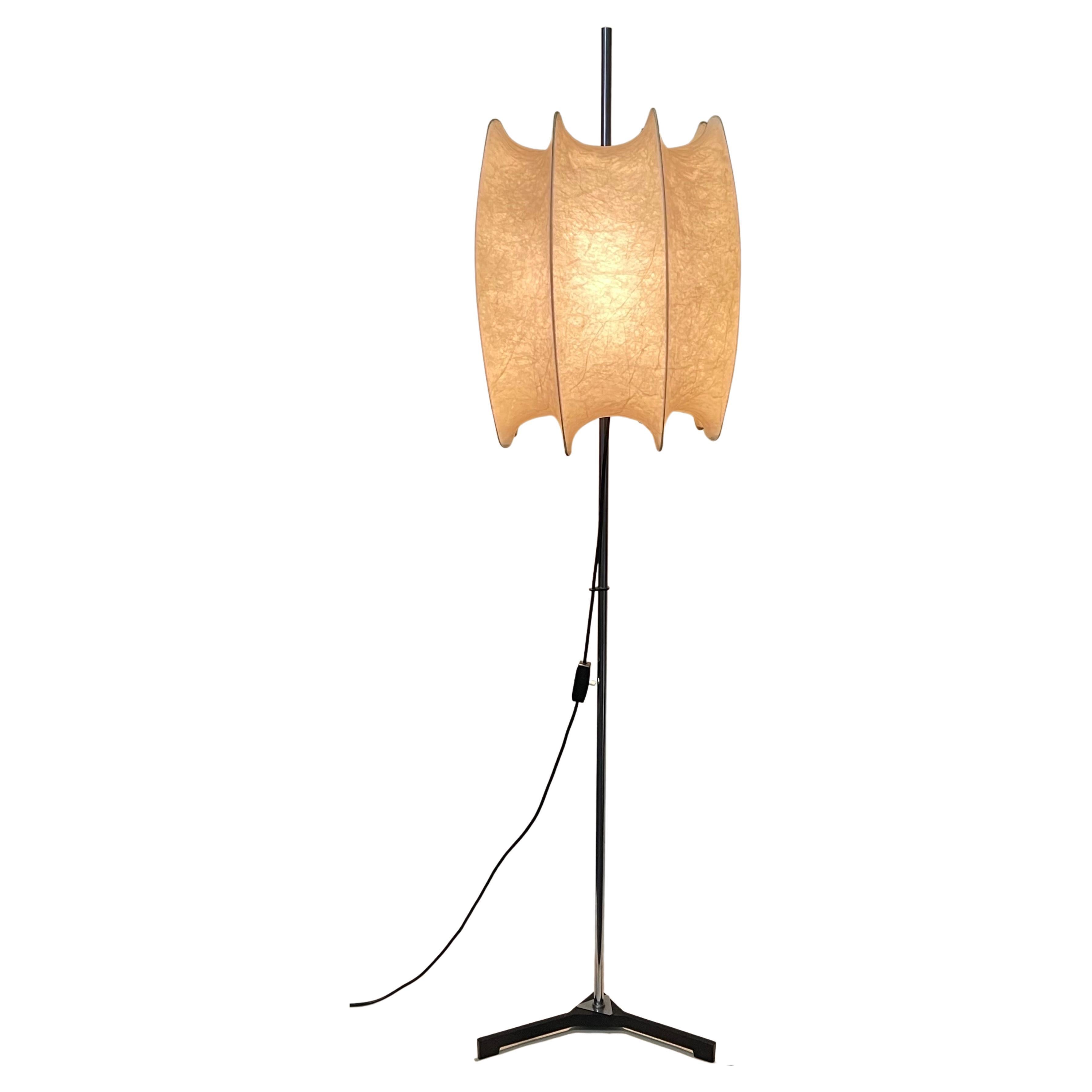 Midcentury Cocoon Floor Lamp Attributed to Goldkant Leuchten, circa 1960s For Sale